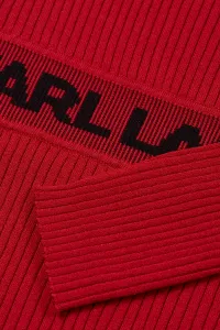Šaty Karl Lagerfeld Lslv Logo Knit Dress Chili Pepper