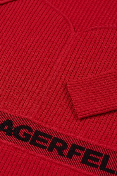 Šaty Karl Lagerfeld Lslv Logo Knit Dress Chili Pepper