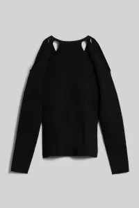 Sveter Karl Lagerfeld Cut Out Knit Sweater Black
