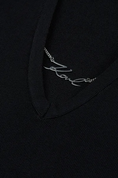 Sveter Karl Lagerfeld Cut Out Knit Sweater Black