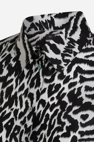 Blúzka Karl Lagerfeld Animal Print Silk Shirt Karl Animal Aop White