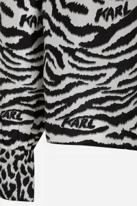 Blúzka Karl Lagerfeld Animal Print Silk Shirt Karl Animal Aop White