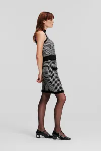 Sukňa Karl Lagerfeld Boucle Knit Skirt Black/Silver