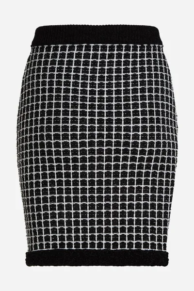 Sukňa Karl Lagerfeld Boucle Knit Skirt Black/Silver
