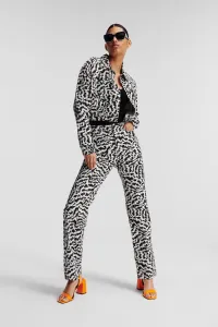 Džínsy Karl Lagerfeld Bw Aop Denim Pants Elektrika Black/White