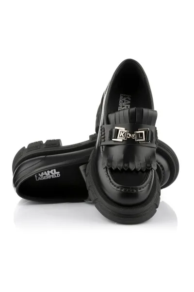Mokasíny Karl Lagerfeld Precinct Fringe Trim Loafer Black Lthr