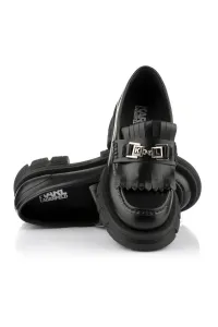 Mokasíny Karl Lagerfeld Precinct Fringe Trim Loafer Black Lthr