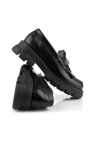 Mokasíny Karl Lagerfeld Precinct Fringe Trim Loafer Black Lthr