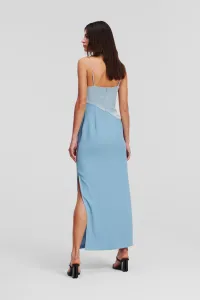 Šaty Karl Lagerfeld Karl Charm Satin Dress Cashmere Blue