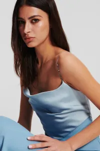 Šaty Karl Lagerfeld Karl Charm Satin Dress Cashmere Blue