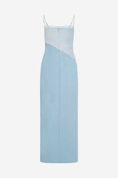 Šaty Karl Lagerfeld Karl Charm Satin Dress Cashmere Blue