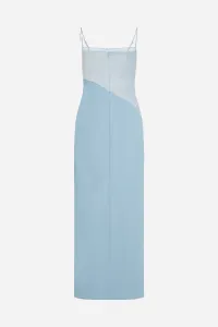 Šaty Karl Lagerfeld Karl Charm Satin Dress Cashmere Blue