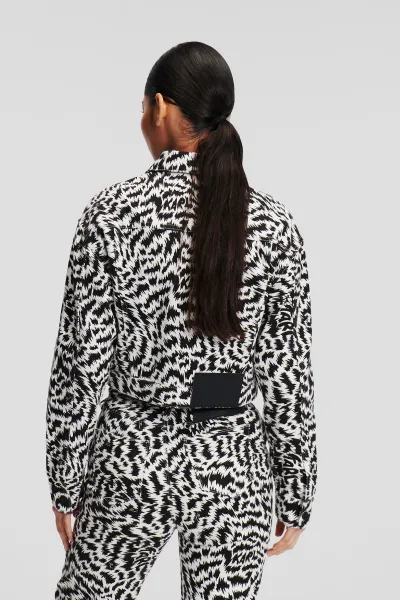 Bunda Karl Lagerfeld Aop Denim Jacket Elektrika Black/White