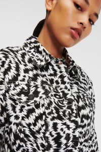 Bunda Karl Lagerfeld Aop Denim Jacket Elektrika Black/White