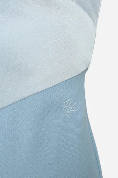 Šaty Karl Lagerfeld Karl Charm Satin Dress Cashmere Blue