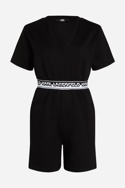 Overal Karl Lagerfeld Logo Tape Romper Black