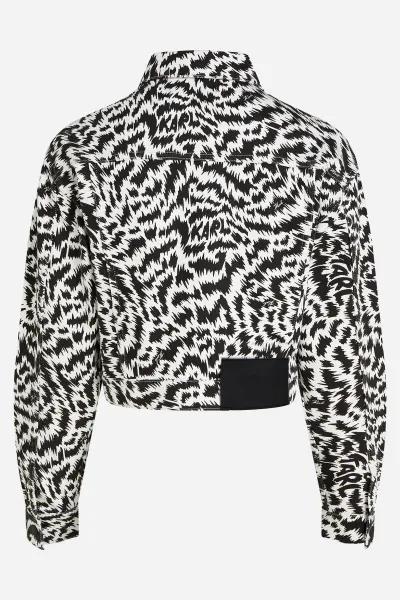 Bunda Karl Lagerfeld Aop Denim Jacket Elektrika Black/White