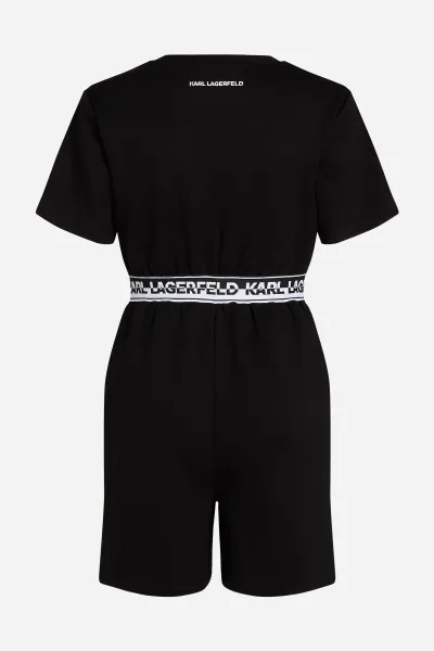 Overal Karl Lagerfeld Logo Tape Romper Black