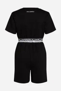 Overal Karl Lagerfeld Logo Tape Romper Black
