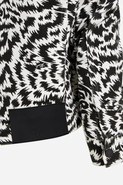 Bunda Karl Lagerfeld Aop Denim Jacket Elektrika Black/White