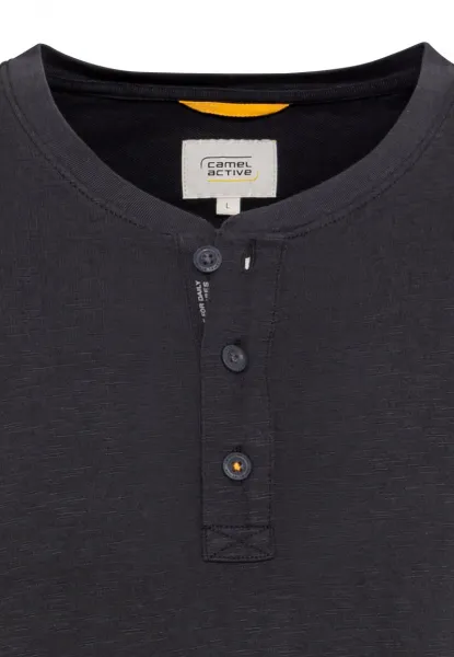 Tričko Camel Active Nos Henley 1/1Arm Graphite Gray