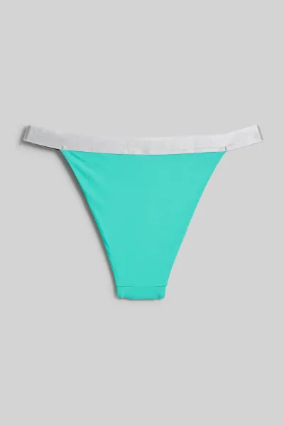 Plavky Karl Lagerfeld Logo Bikini Bottom W/ Elastic Florida Keys Green