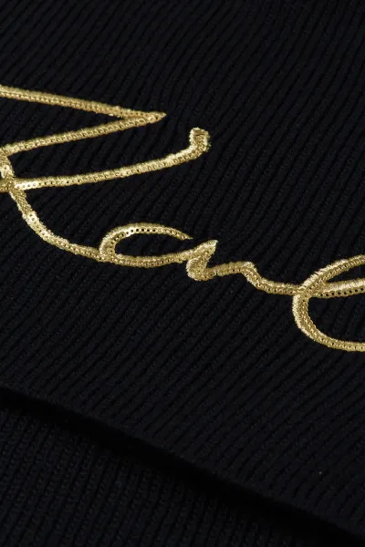 Šál Karl Lagerfeld K/Signature Wool Knit Scarf Black