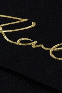 Šál Karl Lagerfeld K/Signature Wool Knit Scarf Black