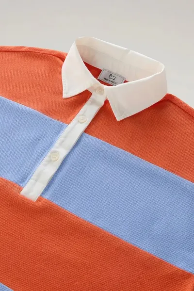 Polokošeľa Woolrich Rugby Polo Sea Breeze Stripe