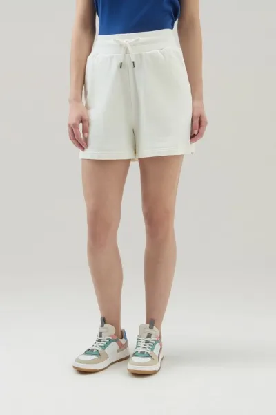 Šortky Woolrich Cotton Fleece Short Plaster White