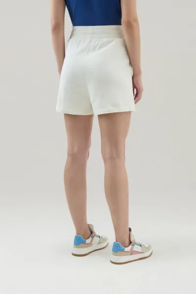 Šortky Woolrich Cotton Fleece Short Plaster White