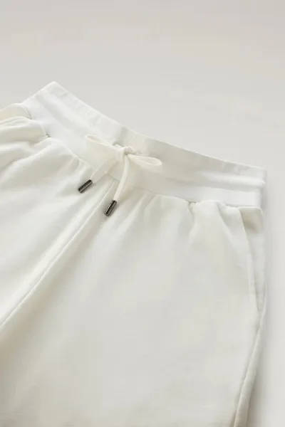 Šortky Woolrich Cotton Fleece Short Plaster White
