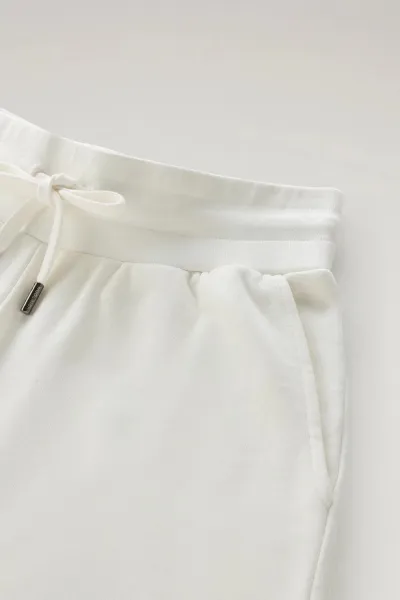 Šortky Woolrich Cotton Fleece Short Plaster White