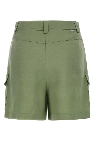Šortky Woolrich Viscose Linen Short Sage