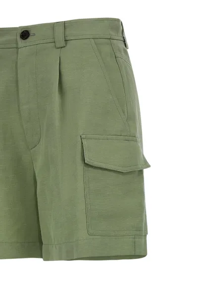 Šortky Woolrich Viscose Linen Short Sage