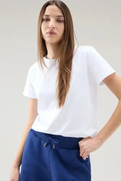 Tričko Woolrich Logo T-Shirt Bright White