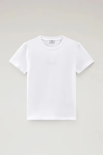 Tričko Woolrich Logo T-Shirt Bright White