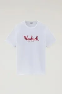 Tričko Woolrich Embroidered Logo T-Shirt Bright White