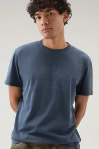 Tričko Woolrich Light Garment Dyed T-Shirt Melton Blue