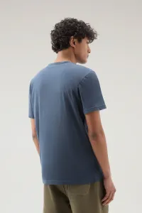 Tričko Woolrich Light Garment Dyed T-Shirt Melton Blue