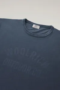 Tričko Woolrich Light Garment Dyed T-Shirt Melton Blue
