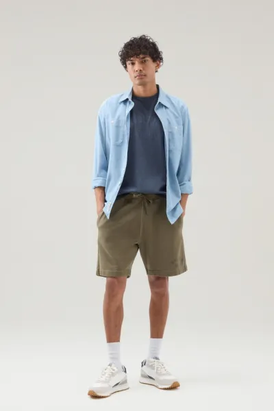 Tričko Woolrich Light Garment Dyed T-Shirt Melton Blue