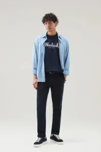 Tričko Woolrich Embroidered Logo T-Shirt Melton Blue