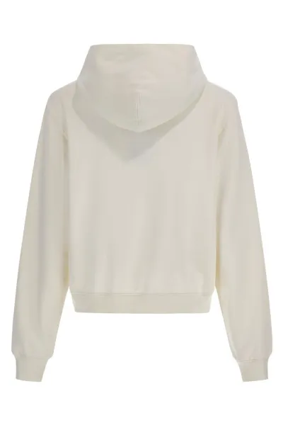 Mikina Woolrich Cotton Fleece Logo Hoodie Plaster White