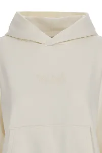 Mikina Woolrich Cotton Fleece Logo Hoodie Plaster White