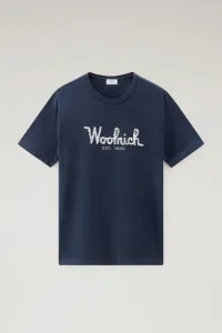 Tričko Woolrich Embroidered Logo T-Shirt Melton Blue
