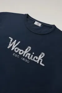 Tričko Woolrich Embroidered Logo T-Shirt Melton Blue