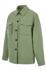 Bunda Woolrich Viscose Linen Overshirt Sage