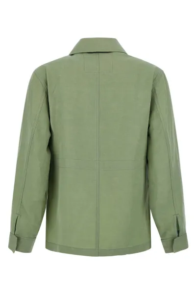 Bunda Woolrich Viscose Linen Overshirt Sage