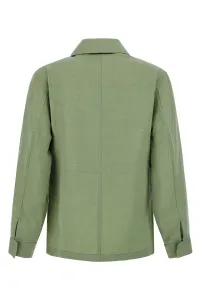 Bunda Woolrich Viscose Linen Overshirt Sage